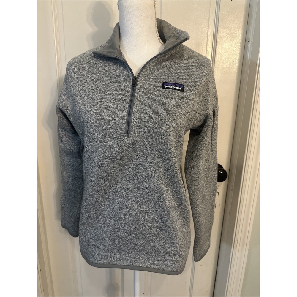 Patagonia Better Sweater Womens Small Gray 3/4  Zip Fleece Lined Outdoor  Ladies